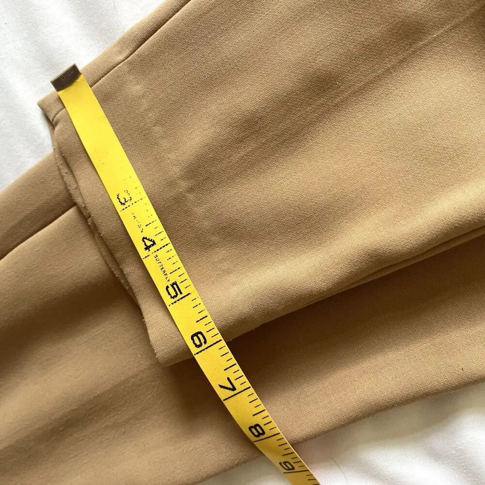 J. Crew Cameron Ankle Pants Tan Camel SZ 4 Slim Crop Career Four-Season Stretch
